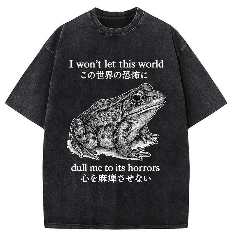 Tokyo-Tiger Funny Horrors Frog Meme  Washed T-Shirt