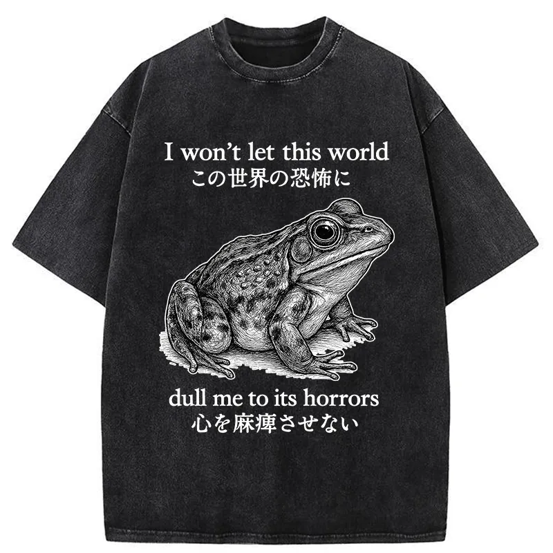 Tokyo-Tiger Funny Horrors Frog Meme  Washed T-Shirt