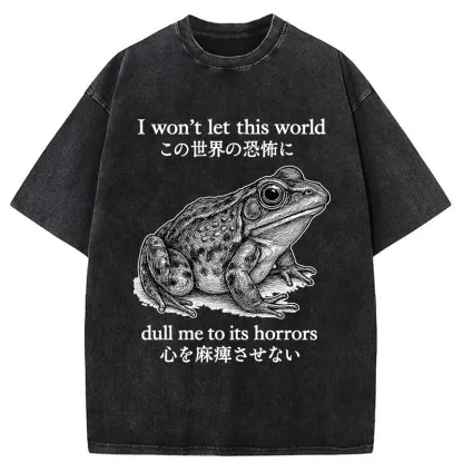 Tokyo-Tiger Funny Horrors Frog Meme  Washed T-Shirt