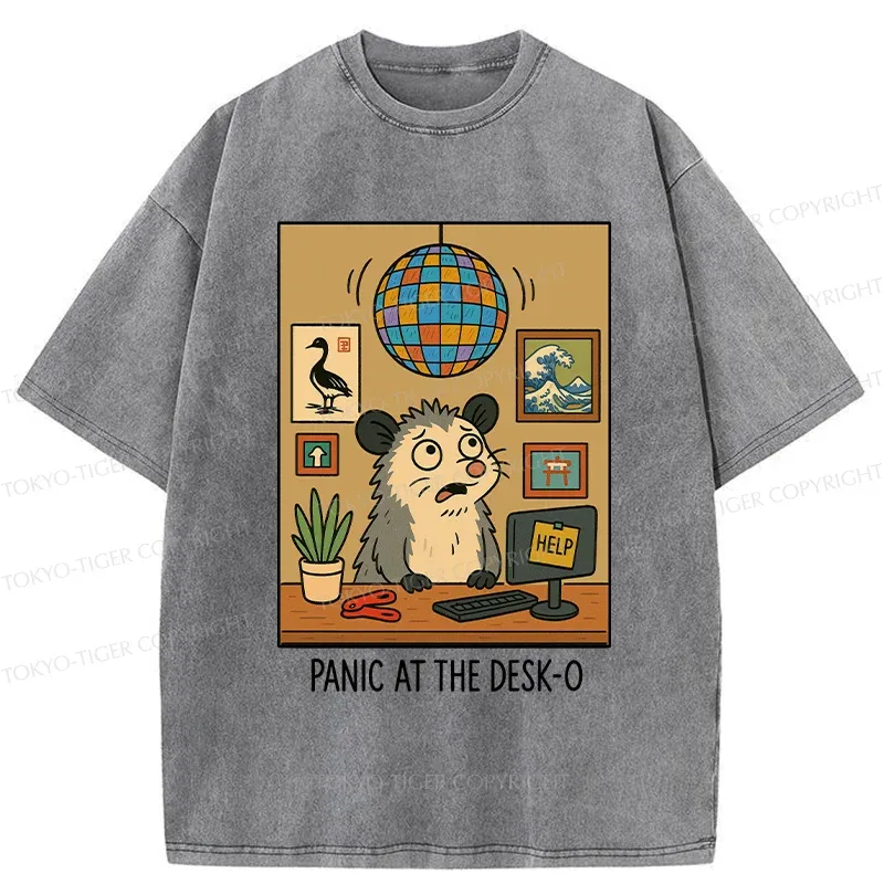Tokyo-Tiger Panic In The Office Washed T-Shirt