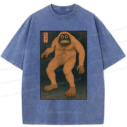 Tokyo-Tiger Japanese Long Hair Monster Washed T-Shirt