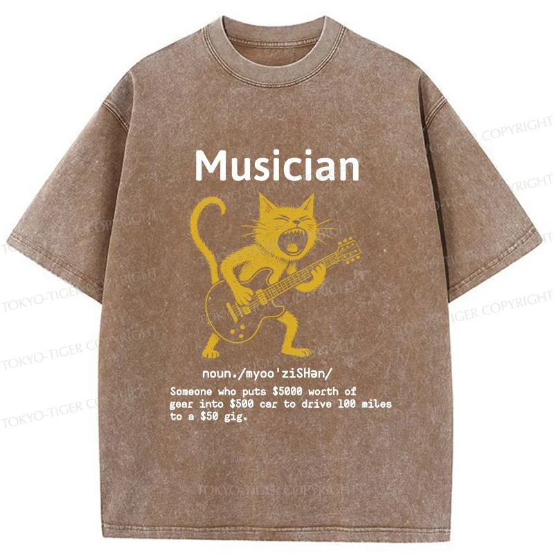 Tokyo-Tiger Miserable Musician Washed T-Shirt