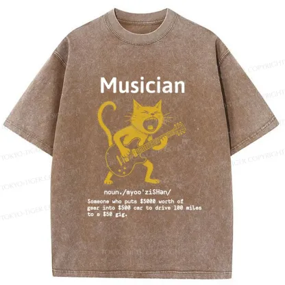 Tokyo-Tiger Miserable Musician Washed T-Shirt