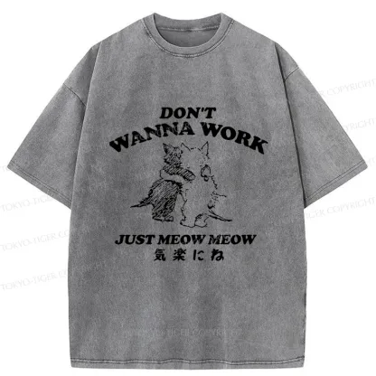 Tokyo-Tiger Please Relax Cat Washed T-Shirt