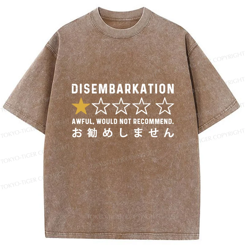 Tokyo-Tiger Not Recommended To Disembark Washed T-Shirt