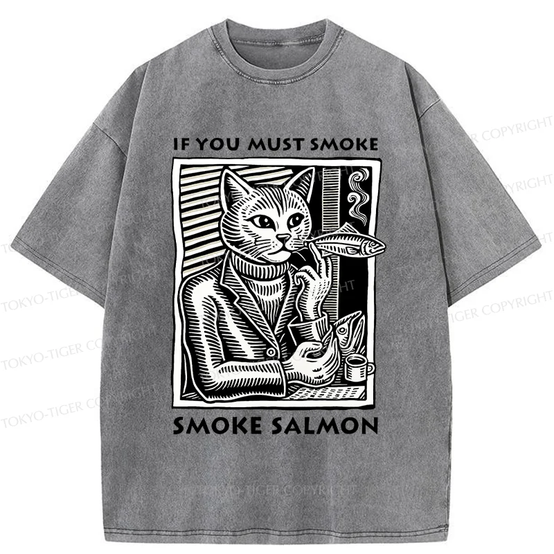 Tokyo-Tiger Elegant Cat Washed T-Shirt