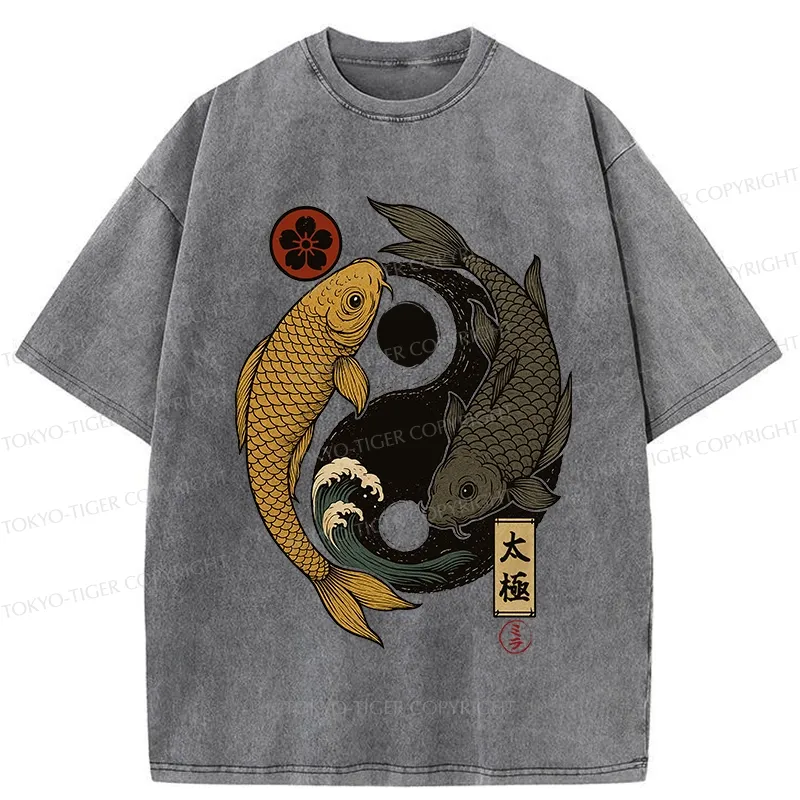 Tokyo-Tiger Yin Yang Koi Washed T-Shirt