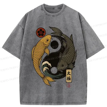 Tokyo-Tiger Yin Yang Koi Washed T-Shirt