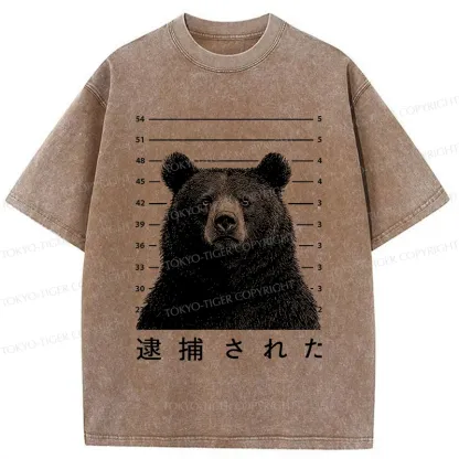 Tokyo-Tiger Arrested Bear Washed T-Shirt