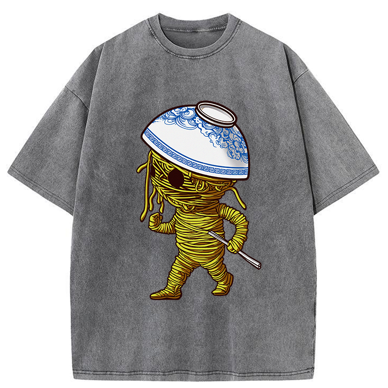 Tokyo-Tiger Walking Ramen Man Washed T-Shirt
