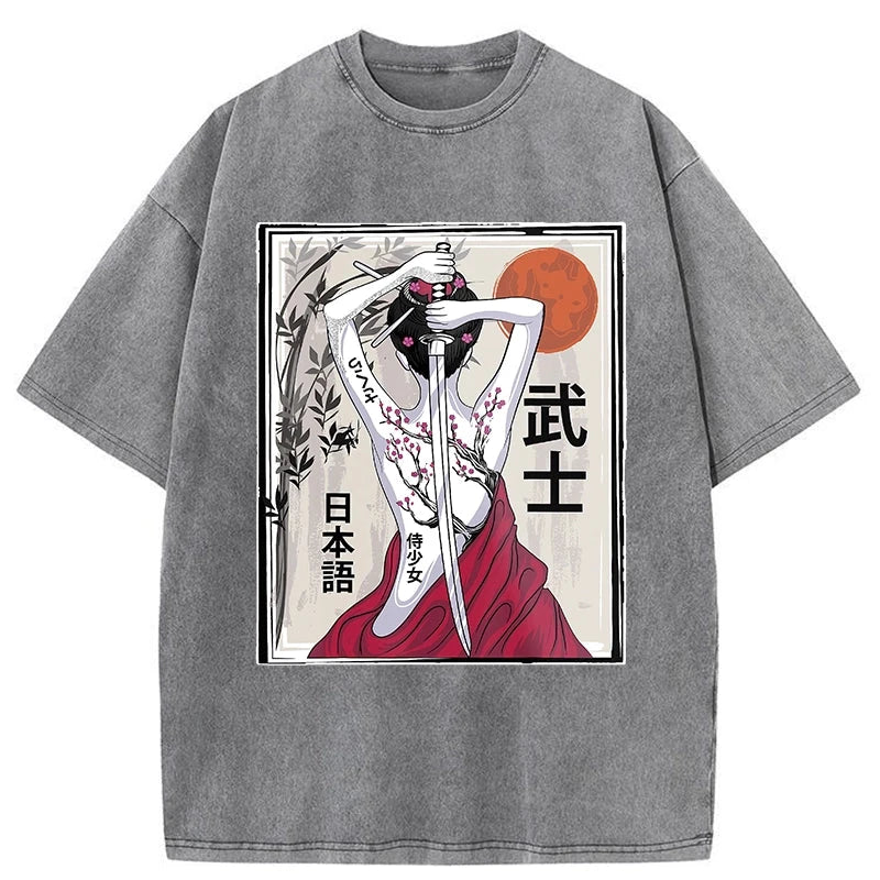 Tsuji13 Tokyo-Tiger Japanese Fierce Tiger Washed T-Shirt Sale