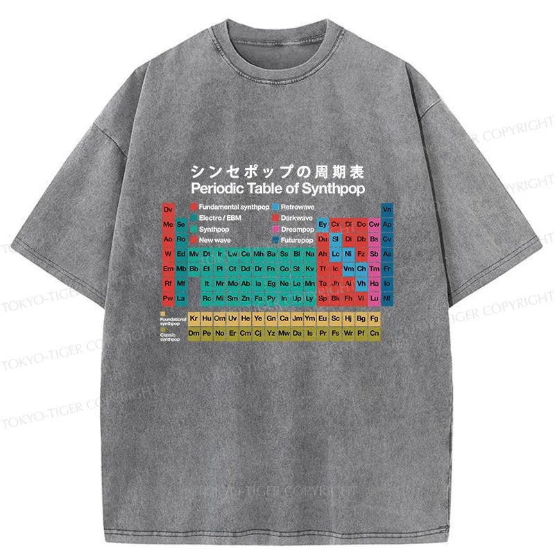 Tokyo-Tiger Music Periodic Table Washed T-Shirt