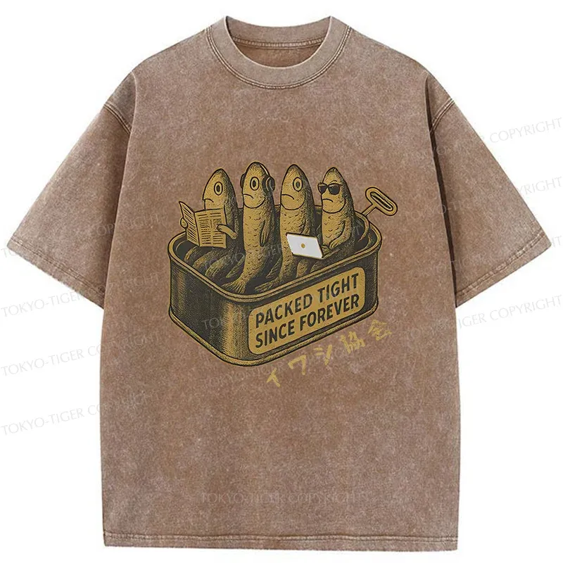 Tokyo-Tiger Sardines Office Worker Washed T-Shirt