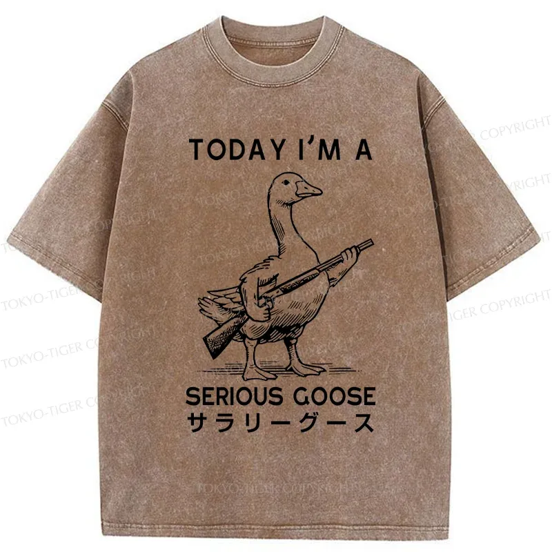 Tokyo-Tiger Serious Stupid Goose Washed T-Shirt