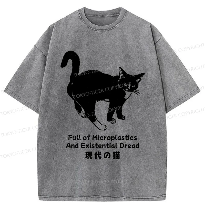 Tokyo-Tiger Current State Of Cat Washed T-Shirt