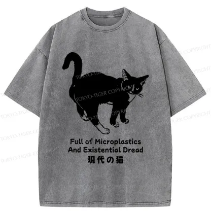 Tokyo-Tiger Current State Of Cat Washed T-Shirt