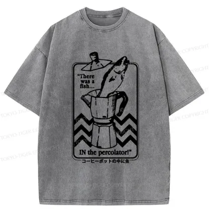 Tokyo-Tiger Fish In The Coffee Machine Washed T-Shirt