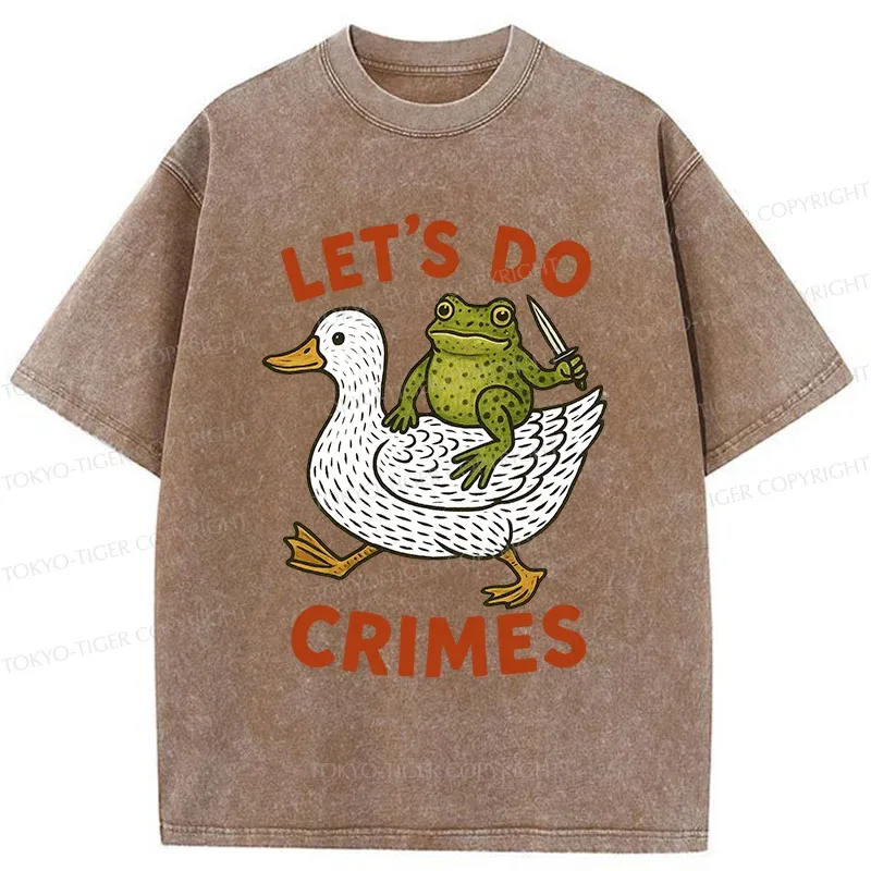 Tokyo-Tiger Frog Ready To Commit Crime Washed T-Shirt