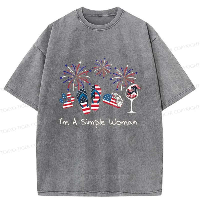 Tokyo-Tiger Celebrate Independence Day Washed T-Shirt