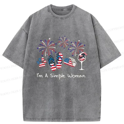 Tokyo-Tiger Celebrate Independence Day Washed T-Shirt
