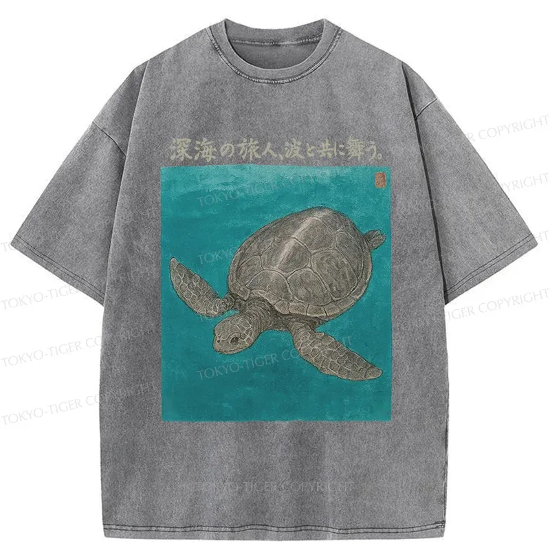 Tokyo-Tiger Deep Sea Turtle Washed T-Shirt