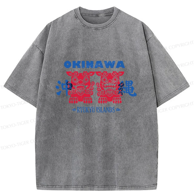 Tokyo-Tiger Okinawa Mascot Washed T-Shirt