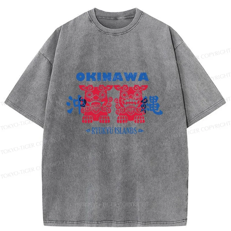 Tokyo-Tiger Okinawa Mascot Washed T-Shirt