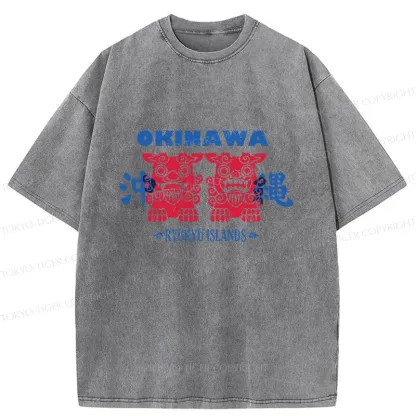 Tokyo-Tiger Okinawa Mascot Washed T-Shirt