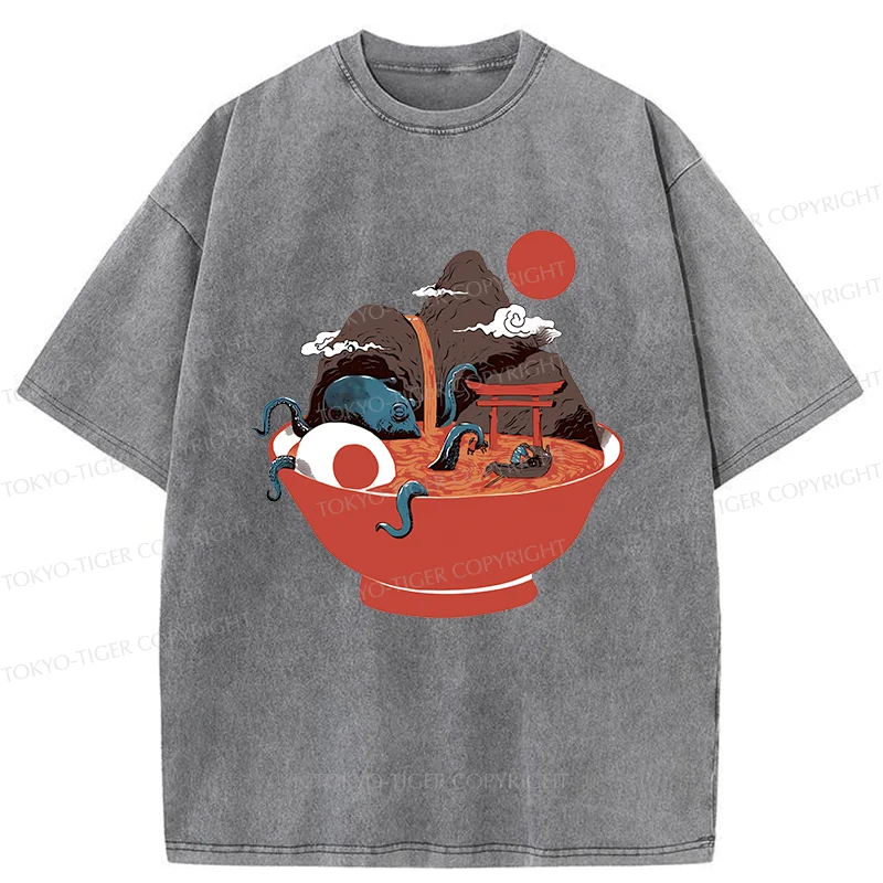 Tokyo-Tiger Retro Ramen Washed T-Shirt
