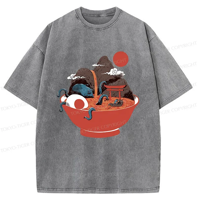 Tokyo-Tiger Retro Ramen Washed T-Shirt