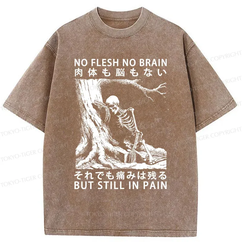 Tokyo-Tiger Painful Skeleton Washed T-Shirt