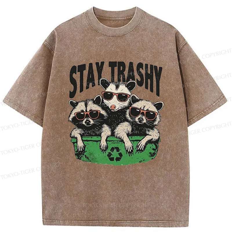 Tokyo-Tiger Stay Trashy Washed T-Shirt