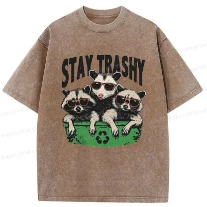 Tokyo-Tiger Stay Trashy Washed T-Shirt