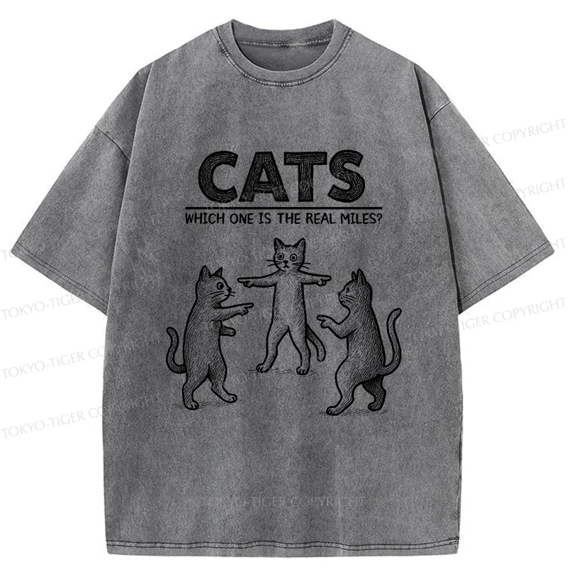 Tokyo-Tiger Which One Is The Real Miles? Washed T-Shirt
