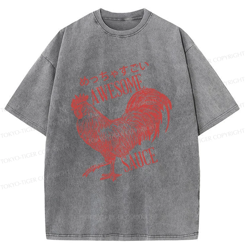 Tokyo-Tiger Excited Chicken Washed T-Shirt