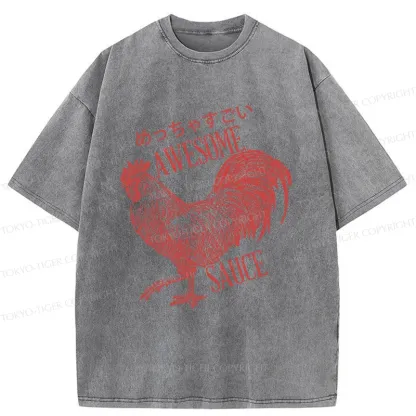 Tokyo-Tiger Excited Chicken Washed T-Shirt