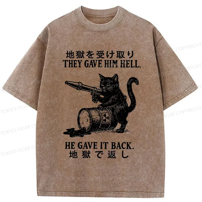 Tokyo-Tiger Revenge Of The Cat Washed T-Shirt