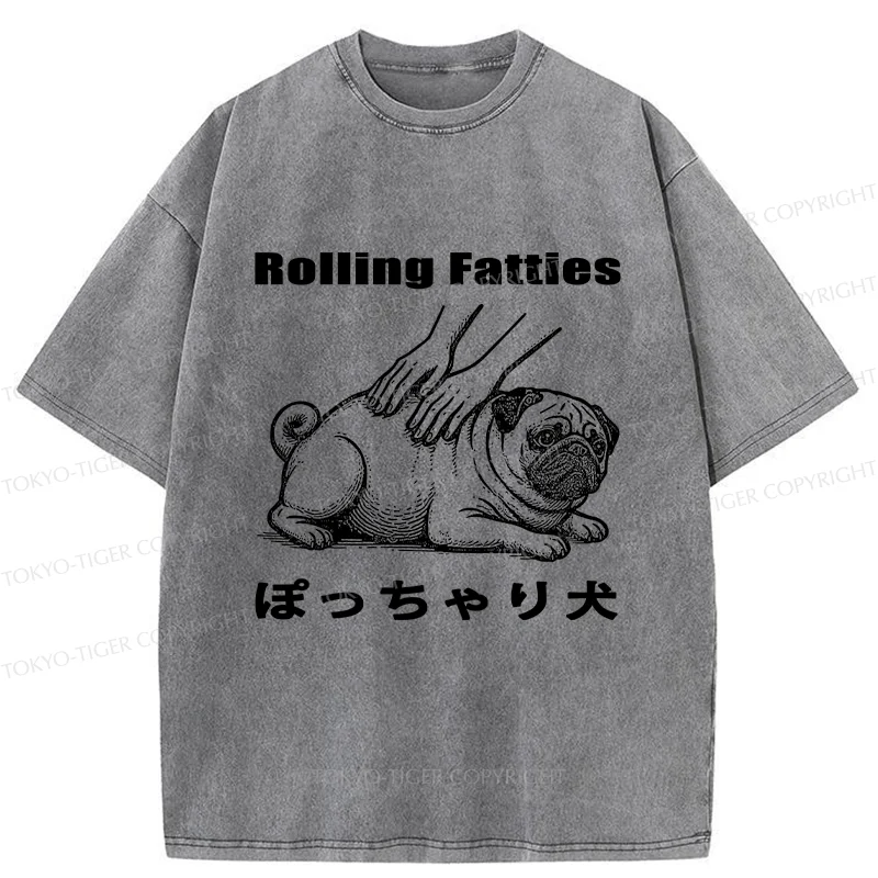 Tokyo-Tiger Chubby Dog Washed T-Shirt
