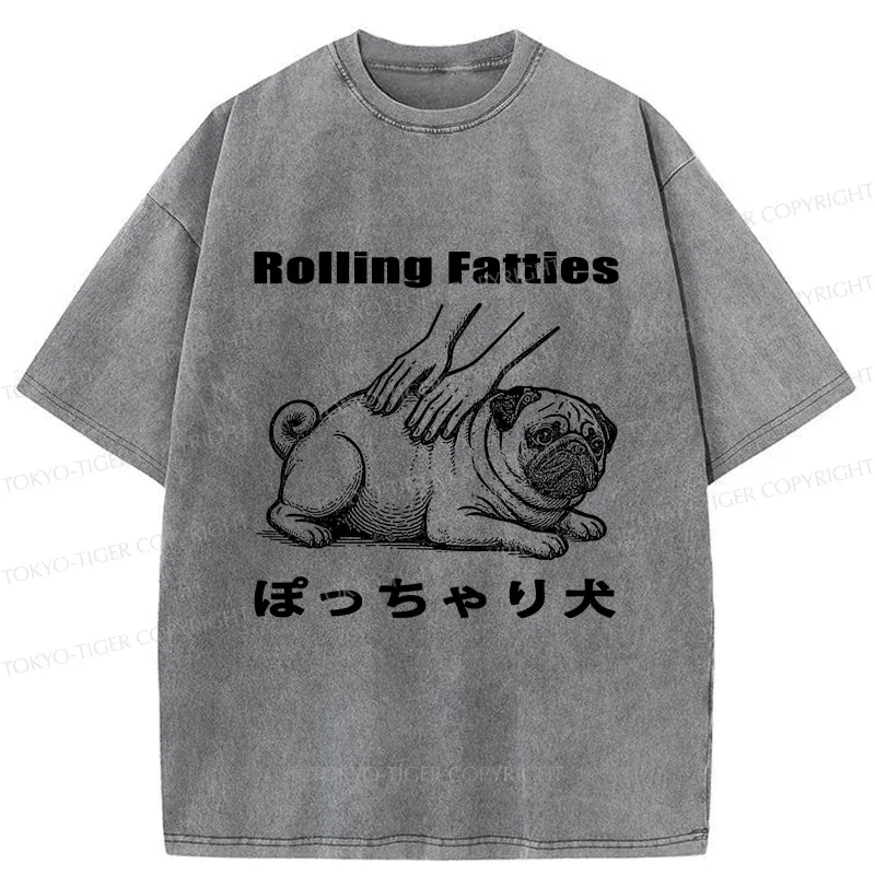 Tokyo-Tiger Chubby Dog Washed T-Shirt