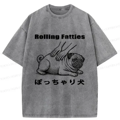 Tokyo-Tiger Chubby Dog Washed T-Shirt