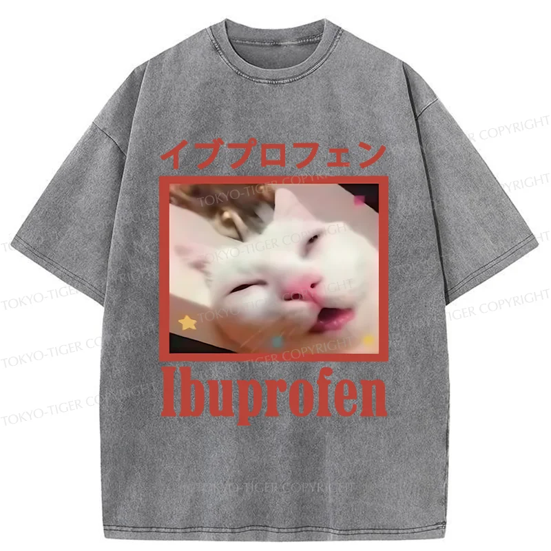 Tokyo-Tiger Cat Took Ibuprofen Washed T-Shirt