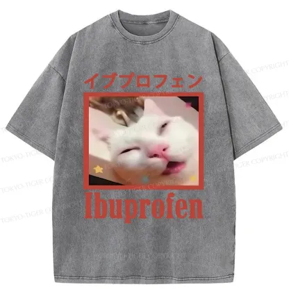 Tokyo-Tiger Cat Took Ibuprofen Washed T-Shirt