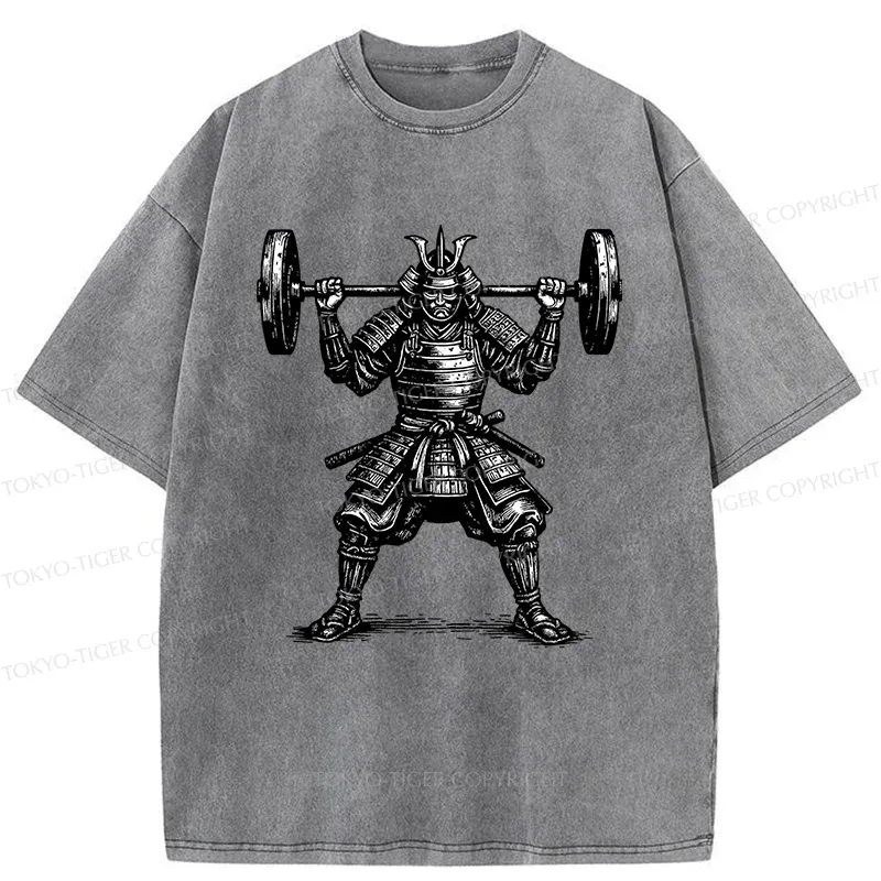 Tokyo-Tiger Warrior Weightlifting Washed T-Shirt