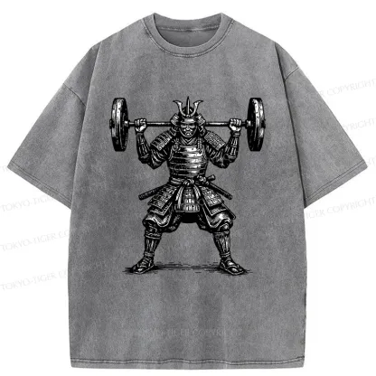Tokyo-Tiger Warrior Weightlifting Washed T-Shirt