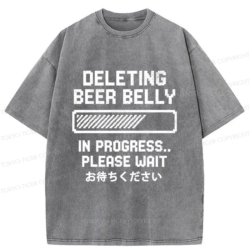 Tokyo-Tiger Removing Beer Delly Washed T-Shirt