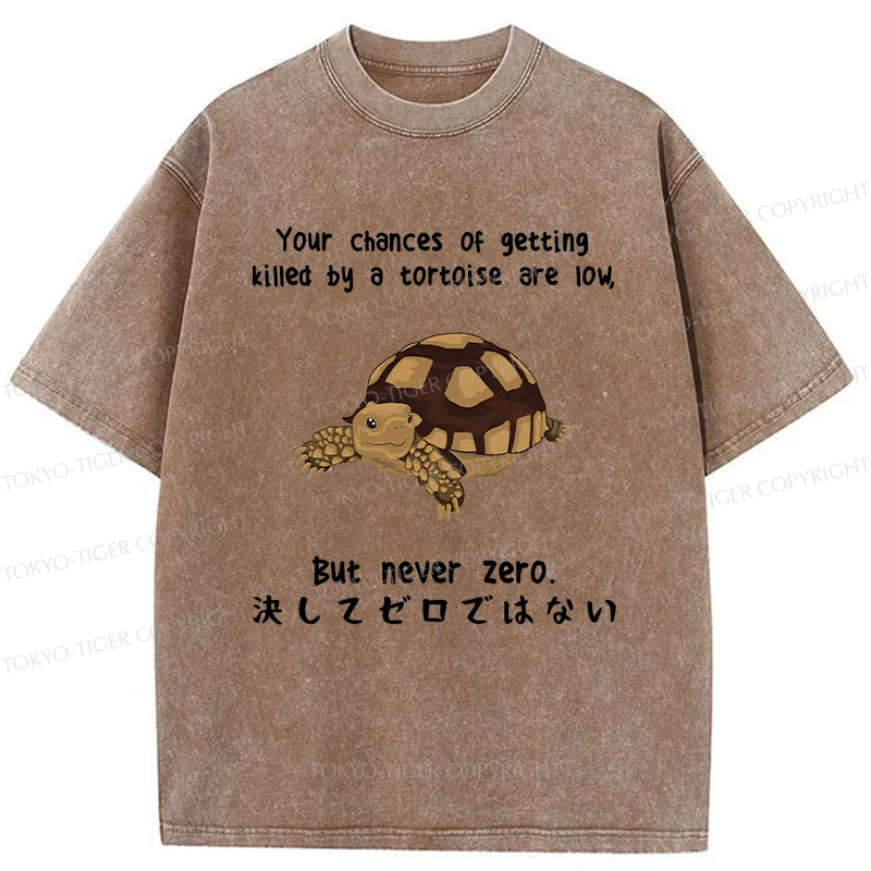 Tokyo-Tiger Funny Turtle Jokes Washed T-Shirt