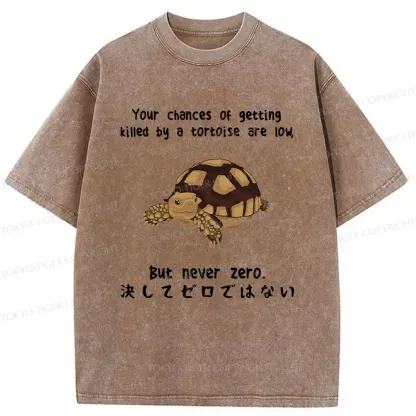 Tokyo-Tiger Funny Turtle Jokes Washed T-Shirt