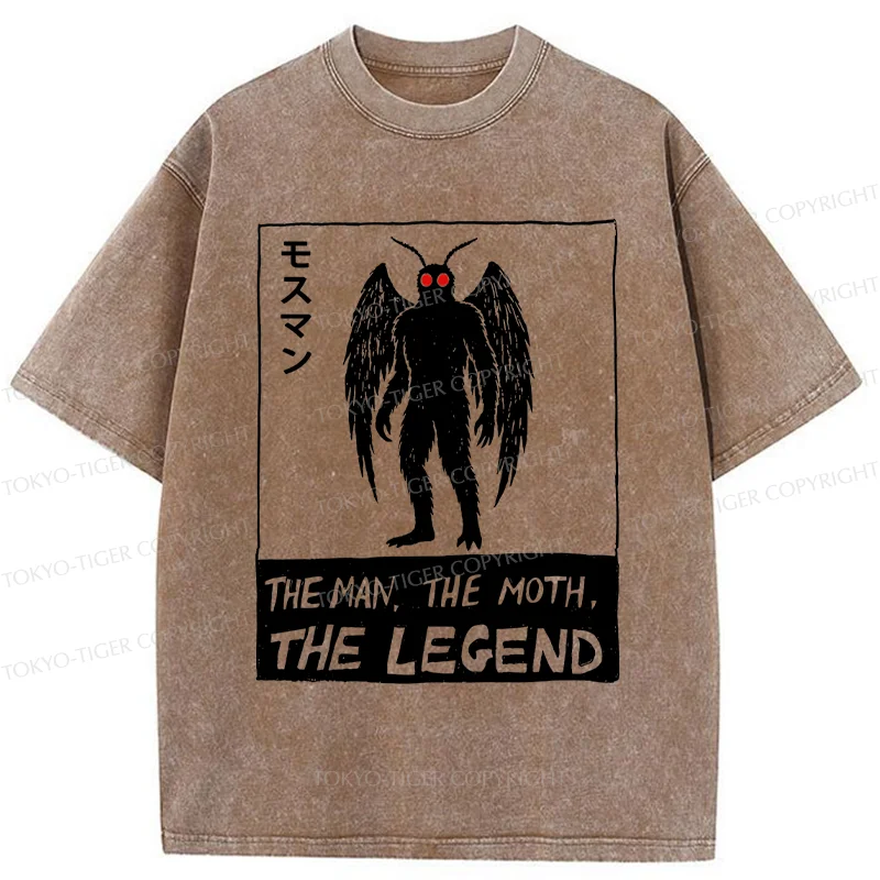 Tokyo-Tiger Funny Mothman Washed T-Shirt