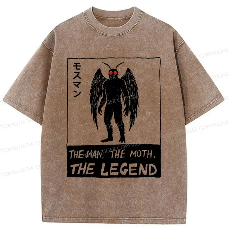 Tokyo-Tiger Funny Mothman Washed T-Shirt