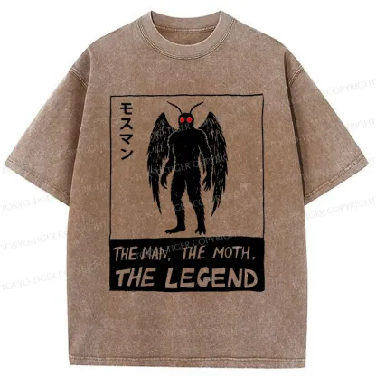 Tokyo-Tiger Funny Mothman Washed T-Shirt